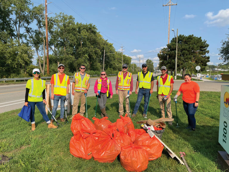 The Adopt-A-Stream crew from Erhardt Construction removed over 100 pounds of trash from the Grand River in the fall of 2022.